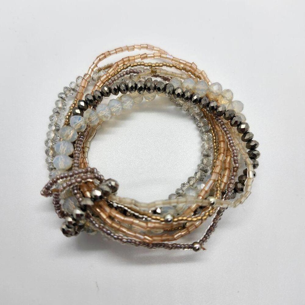 Elegant Multi-Strand Beaded Bracelet Set